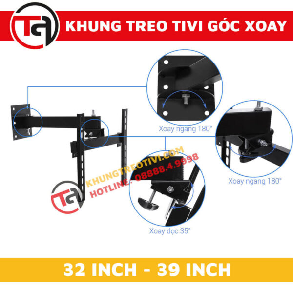 Khung Treo Tivi Góc Xoay Tâm Việt Từ 32 Inch Đến 39 Inch X32-2