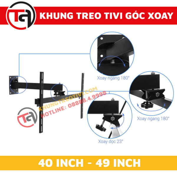 Khung Treo Tivi Góc Xoay Tâm Việt Từ 40 Inch Đến 49 Inch X42-2