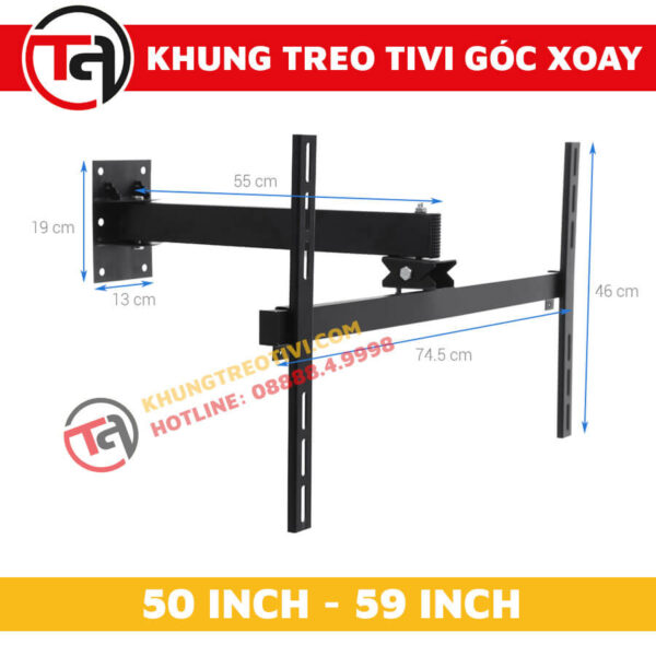 Khung Treo Tivi Góc Xoay Tâm Việt Từ 50 Inch Đến 59 Inch X55-1